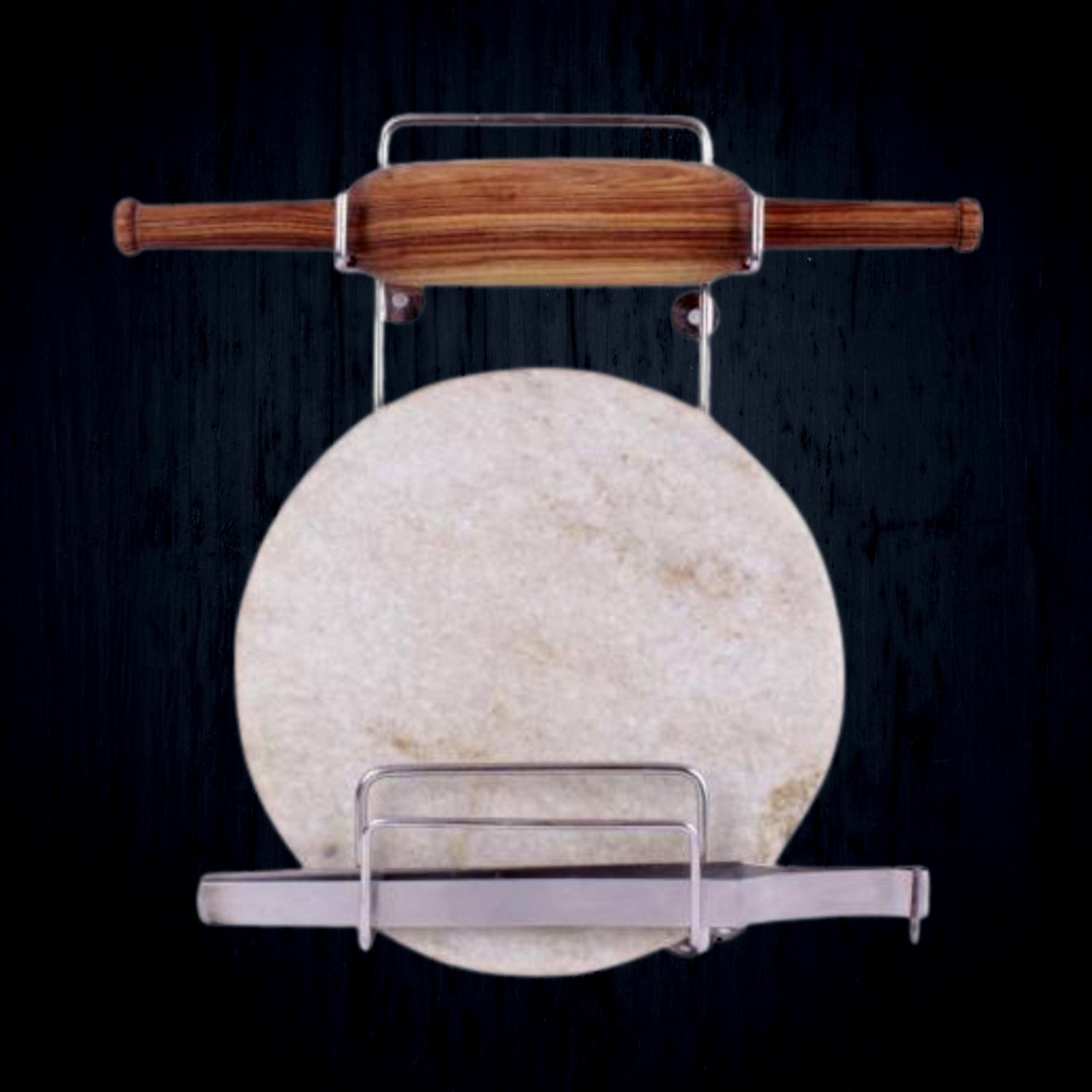 5552 Chakla Belan Chimta Stand Rolling Pin Board Tong Holder Silver Stainless Steel Multi-Purpose Rack for Kitchen (1 Pc ) 5552 Chakla Belan Chimta Stand Rolling Pin Board Tong Holder Silver Stainless Steel Multi-Purpose Rack for Kitchen (1 Pc )